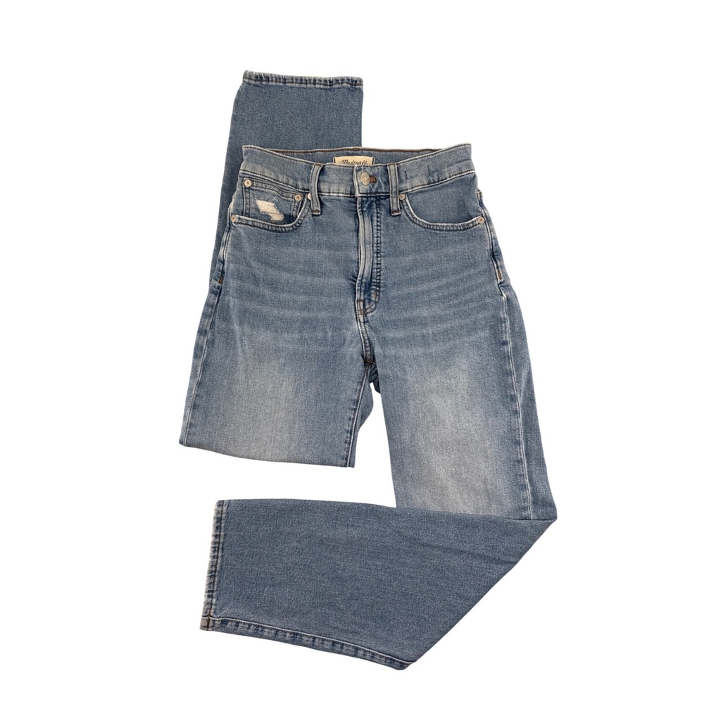 Madewell The Perfect Vintage Straight Crop Jean 25 Light Wash High Rise Denim